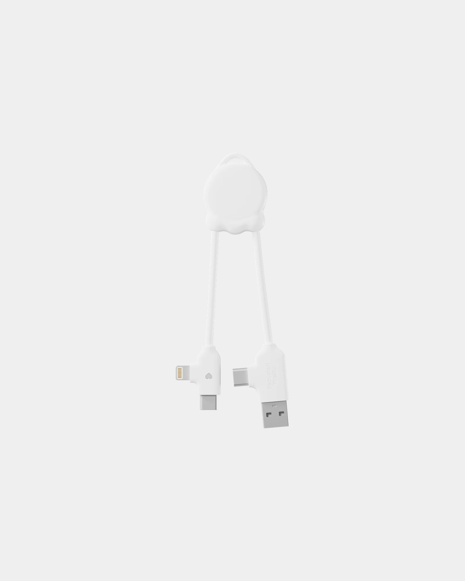 Câble de charge plastique recyclé Octomini à personnaliser - Blanc
